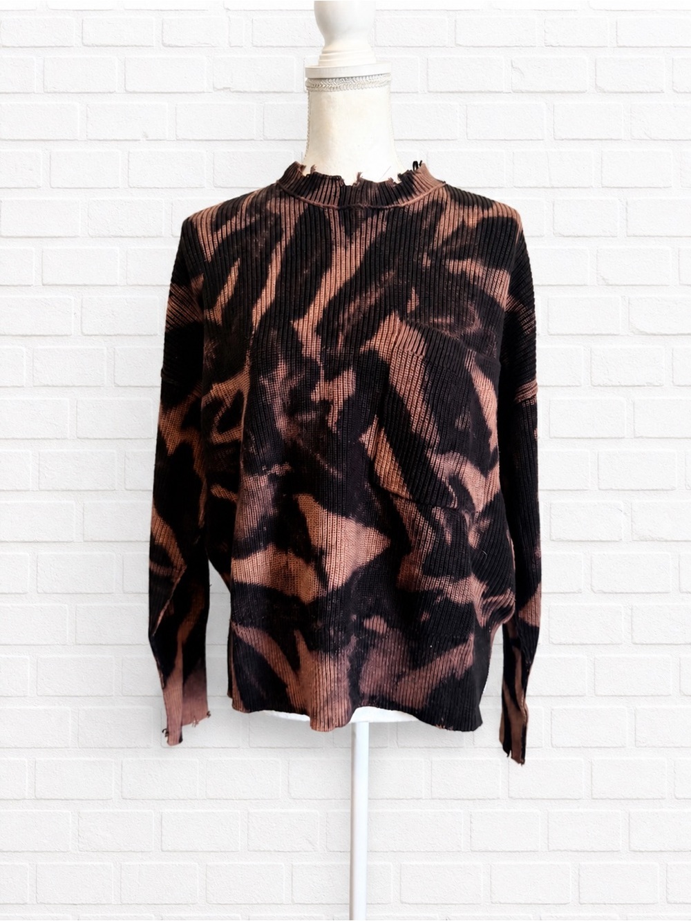 Pistola Oversized Tie Dye Sweater XS Distressed Pullover Boho Slouchy womens NWT